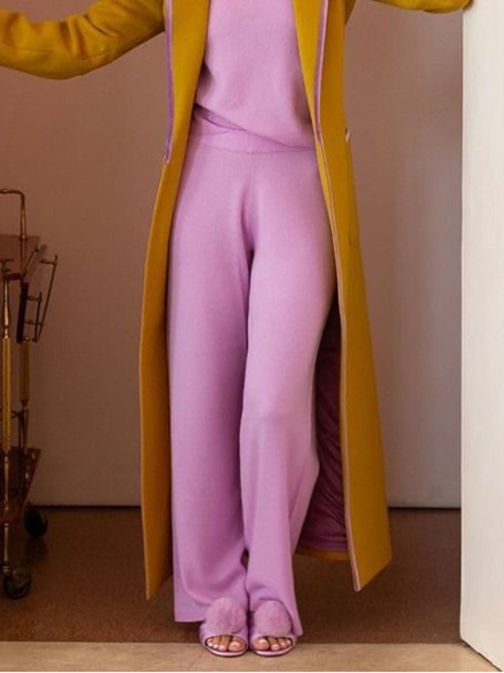 NWT Antonio Melani x The Nat Note Ivonne Cashmere Wide Leg Pants Sz XL Orchid